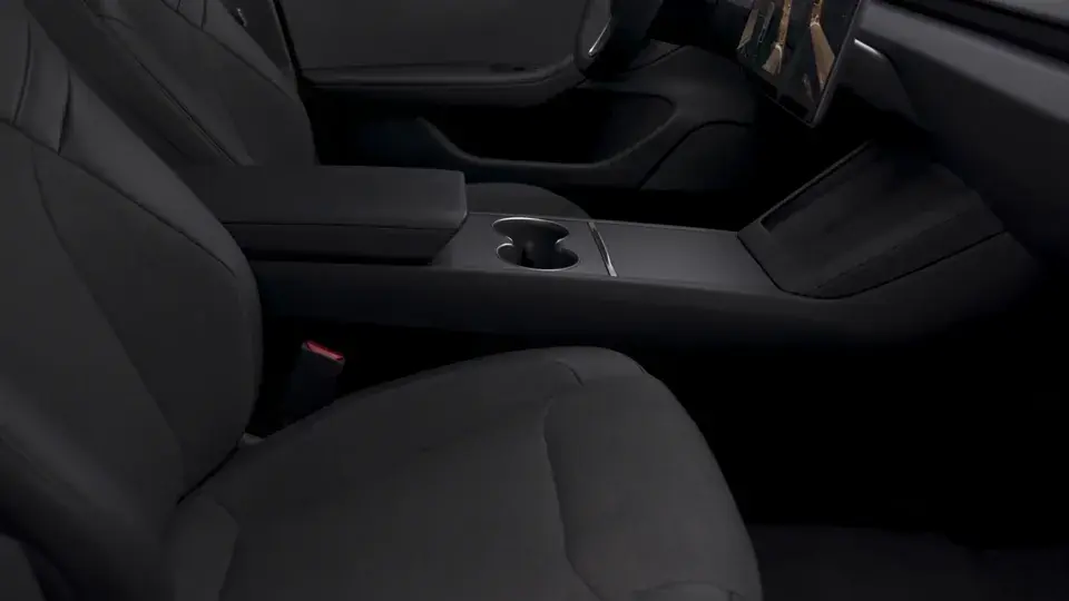 Tesla Model 3 interior: front seats and center console