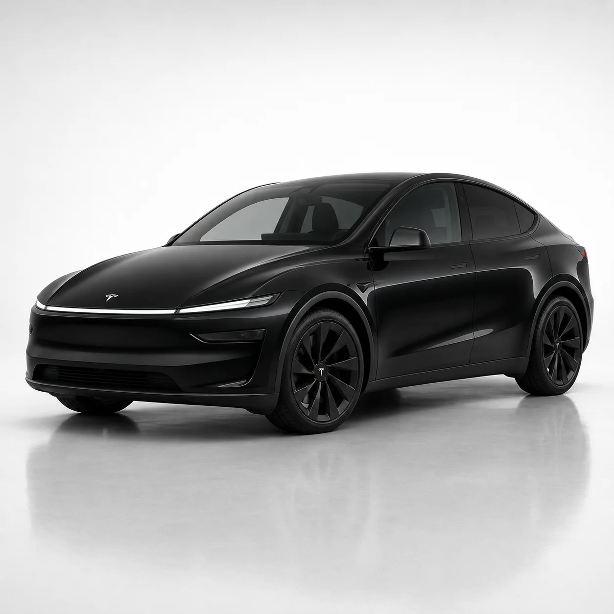 2026 Tesla Model Y front three-quarter studio view