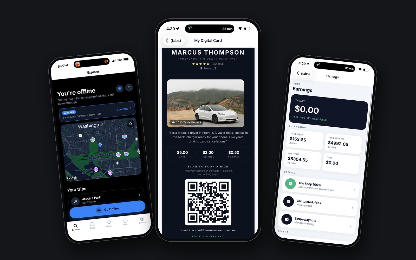 RideAtrium driver app preview